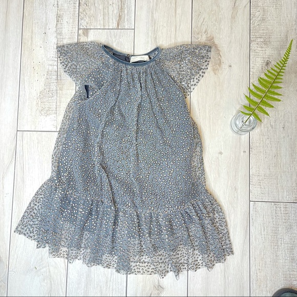 Zara Other - ZARA Girls Cheetah Sparkle Print Party Dress Size 5